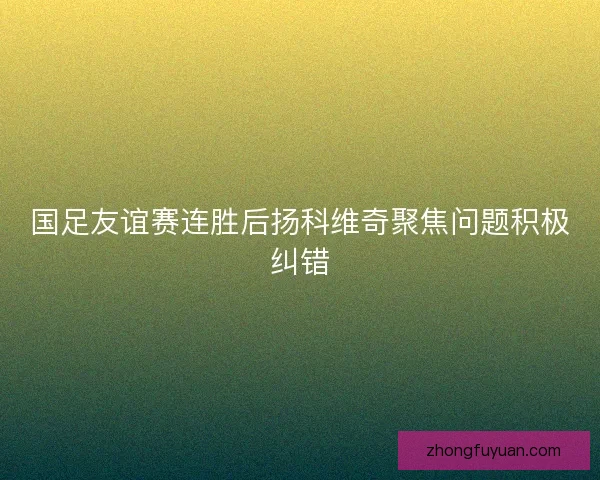 国足友谊赛连胜后扬科维奇聚焦问题积极纠错 国足友谊赛连胜后扬科维奇聚焦问题积极纠错