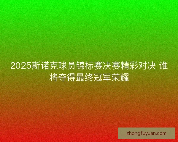2025斯诺克球员锦标赛决赛精彩对决 谁将夺得最终冠军荣耀 2025斯诺克球员锦标赛决赛精彩对决 谁将夺得最终冠军荣耀
